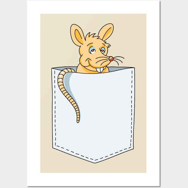 Mouse Rat in Pocket Wall Art by AVEandLIA